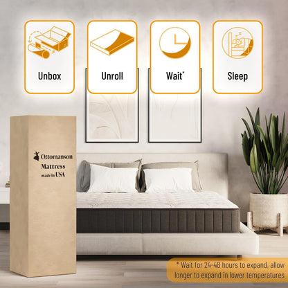 9" Hybrid Twin Mattress - Firm - Made in USA - Individually Pocketed Coils & Certipur-Us Foam - Fiberglass-Free - Bed in a Box8