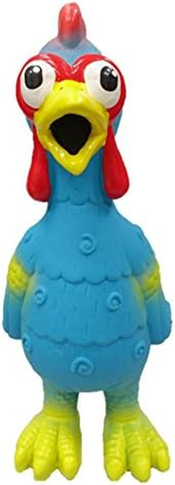 Latex Chicken Design with Swirl Pattern Dog Toy (Blue)1