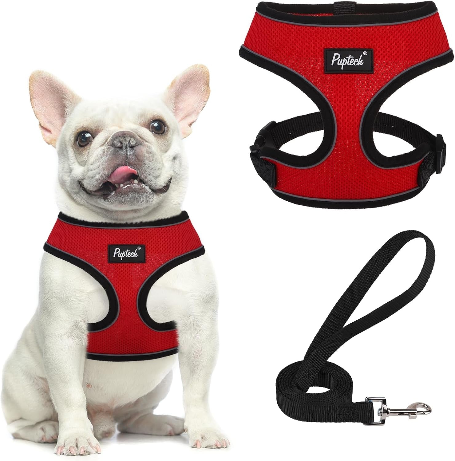 pupteck-soft-mesh-dog-harness-small-sized-and-leash-set-pet-puppy-cat-comfort-padded-vest-no-pull-harnesses-beige-s