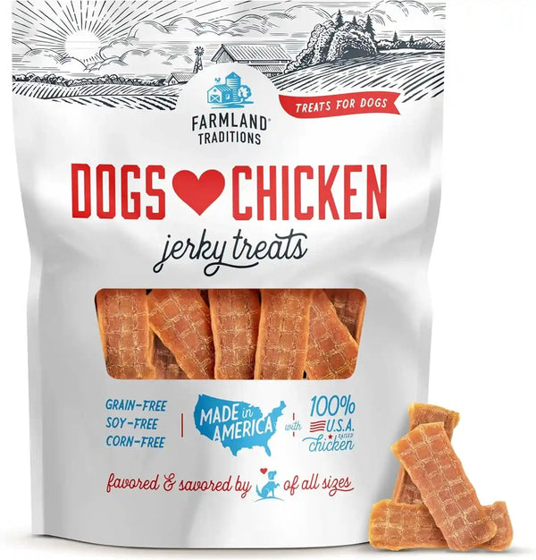 Farmland Traditions Filler Free Dogs Love Chicken Premium Jerky Treats for Dogs, 3 Lb. Bag1