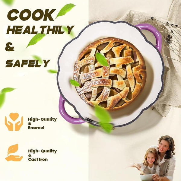 Pumpkin Enamel Cast Iron Dutch Oven 4 QT Cocotte Pot with Lid Dual Handles | Oven Safe up to 500° F or on Stovetop | Heavy-Duty Cookware | Great for Stews & Casseroles | Soup Pot - Serves 3-5 | Orange4