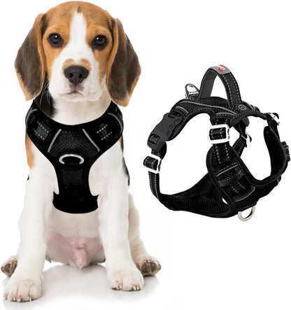 BARKBAY Dog Harness No Pull with ID Tag Pocket - Heavy Duty, Reflective, Easy Control for Large Dogs(Blue,L)12