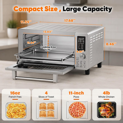 Bravo Pro Convection Air Fryer Toaster Oven Combo | 2026 New Improved,10-In-1, 50°-450°F Control, Quick Even Crisp Tech, 21Qt, PFAS Free, Stainless Steel2