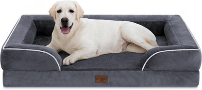 Comfort Expression Orthopedic Dog Bed for Extra Large Dogs with Bolster | Waterproof Dog Couch Bed with Washable Cover & Non-Slip Bottom, Supportive Egg Crate Foam XL Pet Bed, 42X30 Inch148