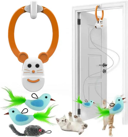 Interactive Cat Toys for Indoor Cats, Automatic Flying Bird Feather Wand Toy for Chase Exercise Enrichment, Rechargeable Durable Safe Hanging Cat Toy for Bored Kittens & Adult Cats8