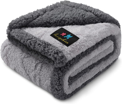 Luciphia Waterproof Pet Blanket, Liquid Pee Proof Dog Blankets for Sofa Bed Couch, Reversible Sherpa Fleece Furniture Protector Cover for Small Medium Large Dogs Cats,Khaki Small（40" X 28"）15