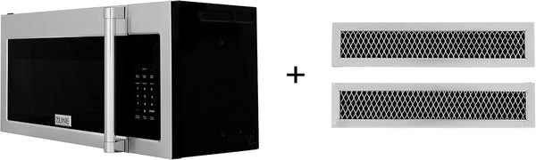 ZLINE 30" 1.5 Cu. Ft. over the Range Microwave in Stainless Steel with Traditional Handle and Set of 2 Charcoal Filters (MWO-OTRCFH-30)2