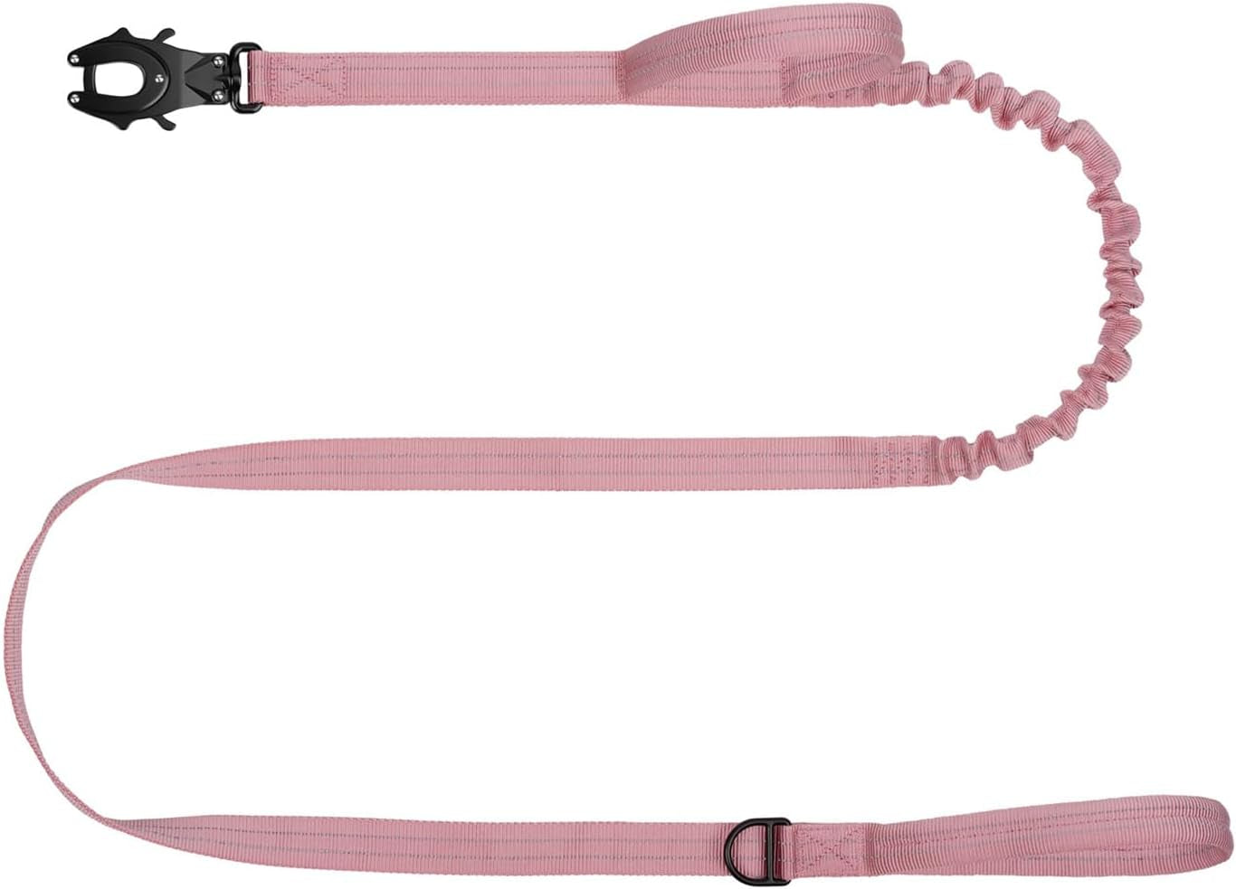 icefang-tactical-dog-leash-with-quick-release-metal-clasp-bungee-dog-lead-with-2-control-handles-hands-free-d-ring-reflective-4ft-length-for-medium-large-dogs-brown