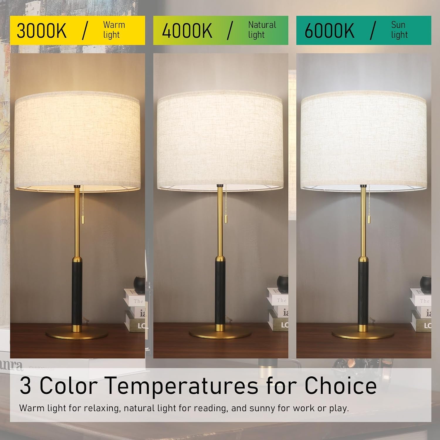 26-4-set-2-pull-chain-table-lamp-modern-mid-century-bedside-lamps-for-living-room-end-tables-3-color-light-for-bedroom-solid-wood-metal-fabric-lamp-for-home-office-desk-light-brown-brass