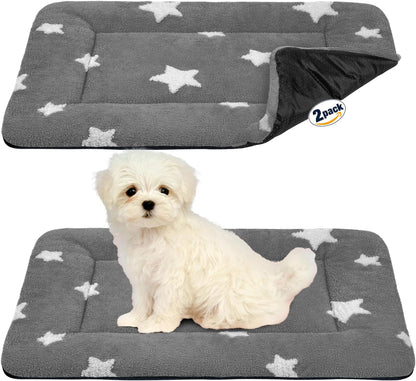 Mora Pets Cat Bed for Indoor Cats Washable Dog Crate Pad Cute Star Dog Bed Mat for Small Dogs Pet Kennel Pad for Cage Soft Flat Puppy Kitten Cushion Sleeping Anti-Slip Grey 22 X 1310