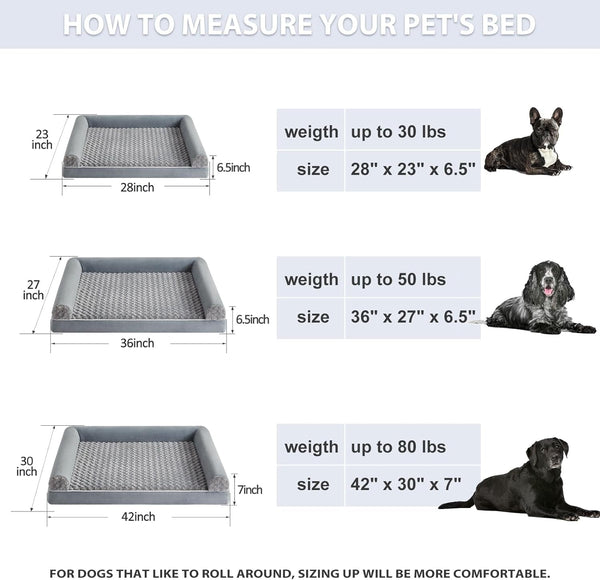 BFPETHOME Orthopedic Washable Dog Beds Large Sized Senior Dog for Comfy Sleeping with Removable Cover, Waterproof Big Soft Pet Couch Bed for Dogs Relax6