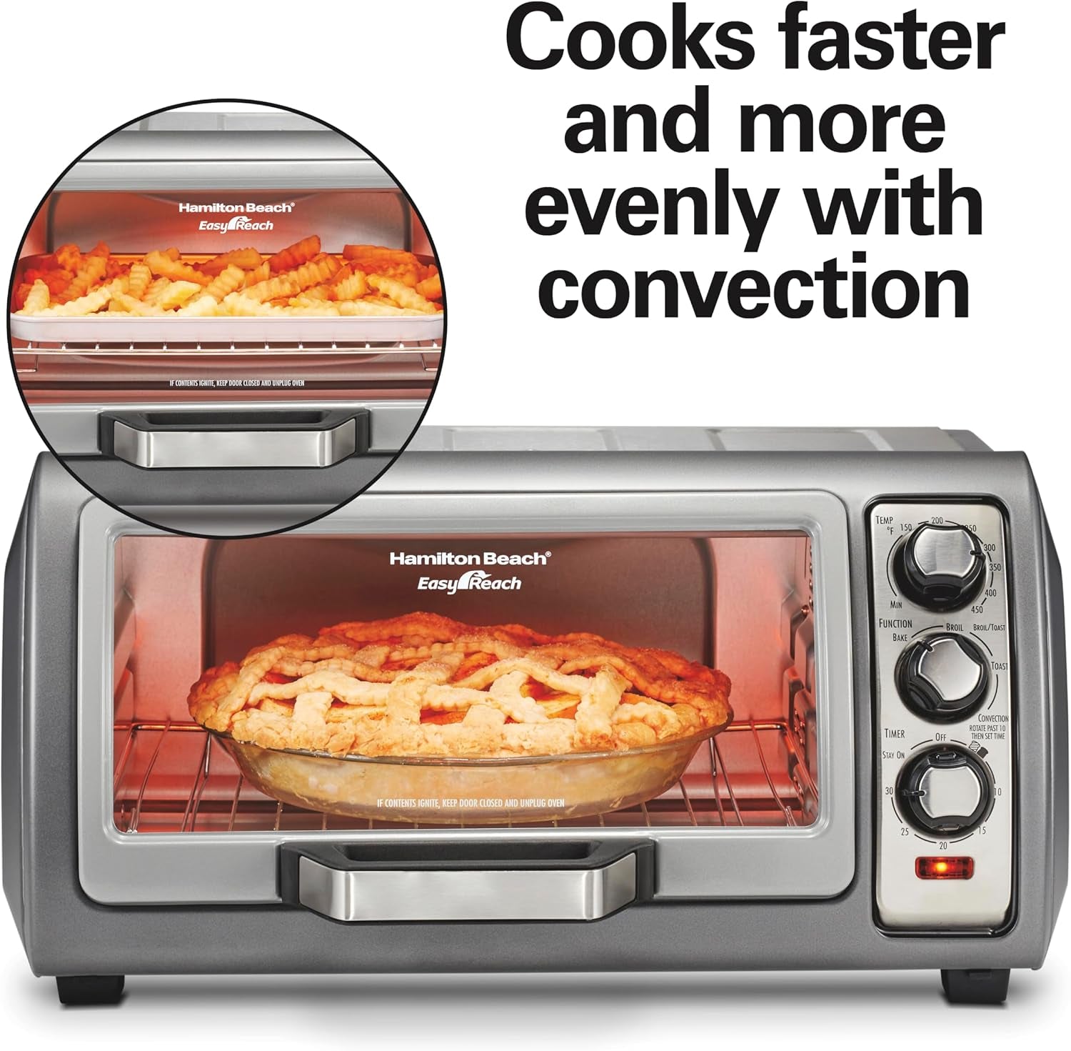 easy-reach-6-slice-countertop-convection-toaster-oven-roll-top-door-for-easy-access-bake-broil-toast-functions-150-to-450ºf-adjustable-temp-auto-shutoff-silver