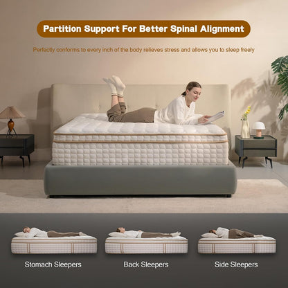Full Size Mattress,12 Inch Hybrid Full Mattress in a Box with Memory Foam and Pocket Spring for Pressure Relief & Comfort Sleep & Zoned Support, Medium Firm,Certipur-Us6