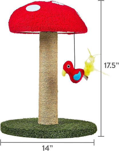 Cat Scratching Post for Indoor Cats, Mushroom Scratching Post 17.5" H, Cute Cat Scratcher for Kittens and Adult Cats, Durable Cat Scratch Post Furniture for Play and Claw Care3