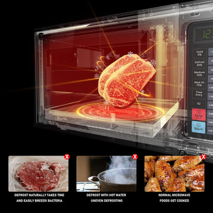 Commercial Countertop 25L Microwave Oven W/ 10 Programmable Memory Menu,5 Power Level,3 Stage Cooking and Touch Screen Control-1000W,0.9 Cu.Ft6