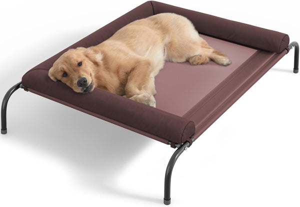 WESTERN HOME Cooling Elevated Dog Bed for Large Dogs, Portable Indoor & Outdoor Raised Dog Bed with Breathable Mesh, Chew Proof Pet Hammock Cots with Removable and Waterproof Bolsters10