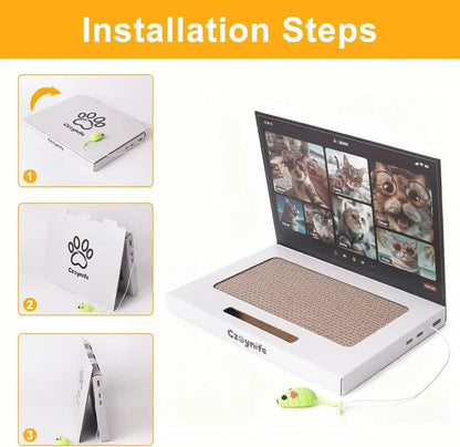 Cat Laptop Scratcher, Cat Scratcher Cardboard, Interactive Toys, Kitten Supplies and Stuff for Indoor Cats6