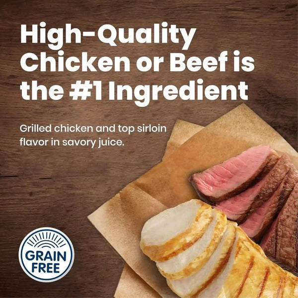 Blue Buffalo Delights Variety Pack Natural Grain Free Wet Dog Food for Small Breed Dogs (Top Sirloin Flavor Paté and Grilled Chicken Flavor Paté) with Natural Ingredients, 3.5-Oz. Each (12 Cups)2