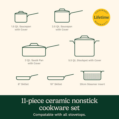 , 11-Pc Color Impressions Ceramic Nonstick Set, 58S-11BK9