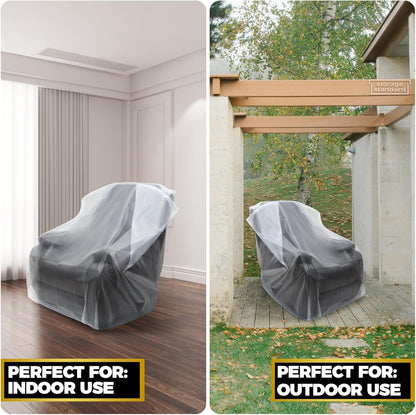 Plastic Furniture Covers for Moving Storage - Heavy-Duty Chair Cover Protectors, Waterproof & Dustproof Clear Moving Bags for Armchair or Recliner - Extra Large Bag Open Size 64 X 42 X 34 Inch7