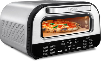 Electric Indoor Pizza Oven – Countertop Air Fryer Toaster Oven Combo with 6 Pizza Presets, 7 Cooking Functions, Air Fry, Broil & Bake, Includes Cordierite Pizza Stone, Stainless Steel1