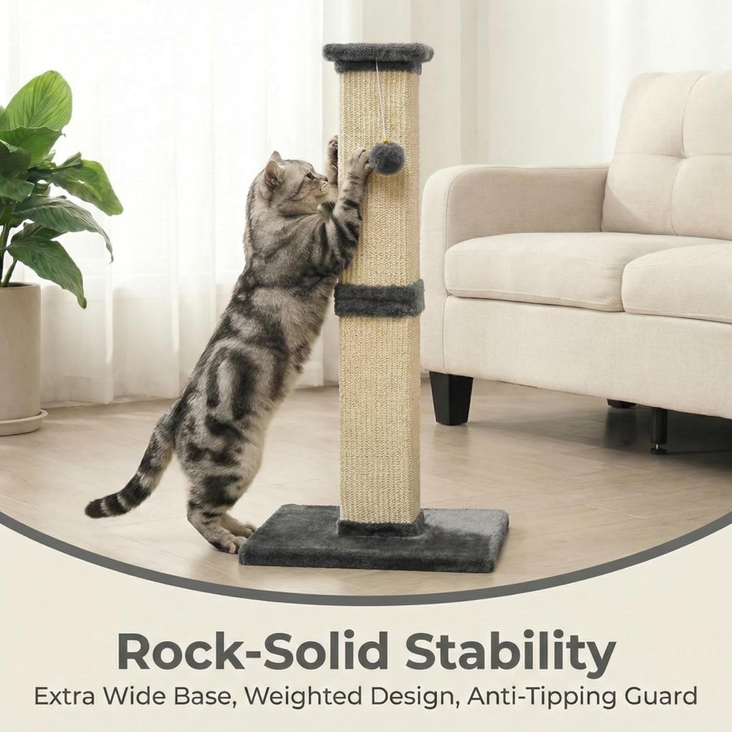 fansafurn-tall-cat-scratching-post-32-heavy-duty-and-thick-scratching-post-scratching-post-for-adult-cats-thick-sisal-rope-with-hanging-ball-grey