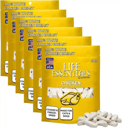 Life Essentials by Cat-Man-Doo | Chicken - 5Oz. Bag | Freeze Dried Chicken Cat & Dog Treats | Healthy, Single Ingredient, Training Treats, High Protein10