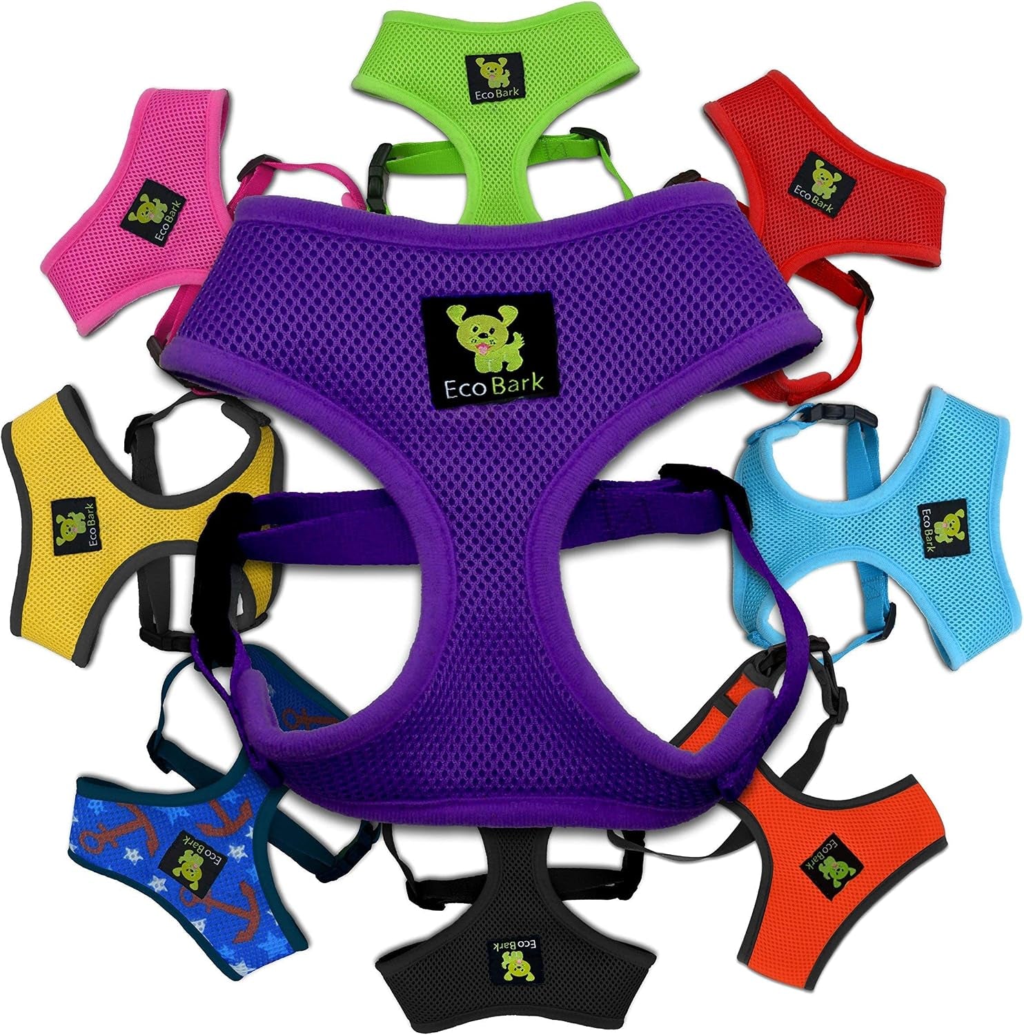 ecobark-dog-harness-soft-mesh-over-the-head-vest-harness-red-small-luxurious-eco-friendly-no-pull-no-choke-design-padded-breathable-body-halter-anti-rub-for-puppy-toy-small-breeds