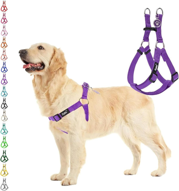 PUPTECK No Pull Dog Harness Soft Adjustable Basic Nylon Step in Puppy Vest Outdoor Walking with ID Tag40
