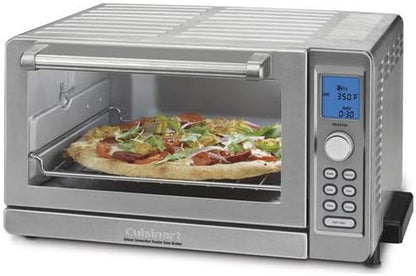 TOB-135N Deluxe Convection Toaster Oven Broiler, Brushed Stainless | 1800W Convection, 0.5 Cu Ft, Toast and Bagel and Bake and Broil and Pizza and Keep Warm, Blue Backlit LCD2