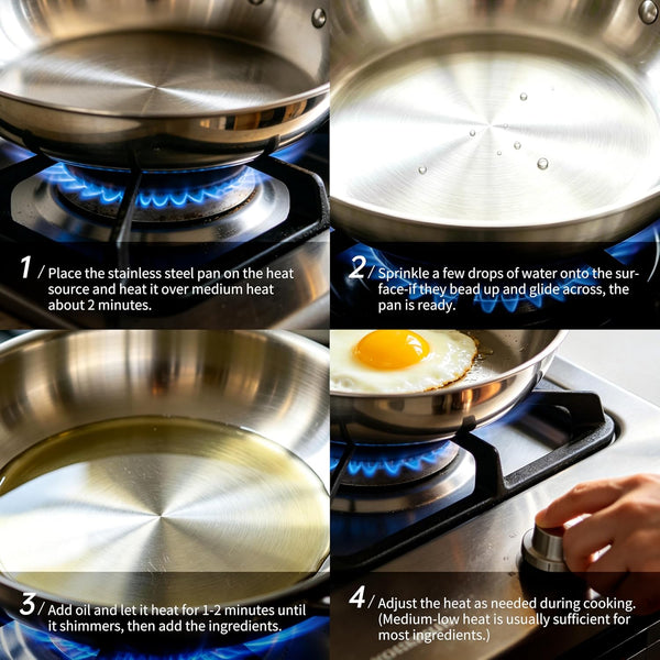 10 Pcs Stainless Steel Pots and Pan Sets for Various Cooking Needs | 5 Ply Clad, Compatible with All Cooktops, PTFE, PFAS and PFOA Free, Dishwasher Safe, Oven Safe up to 800F8