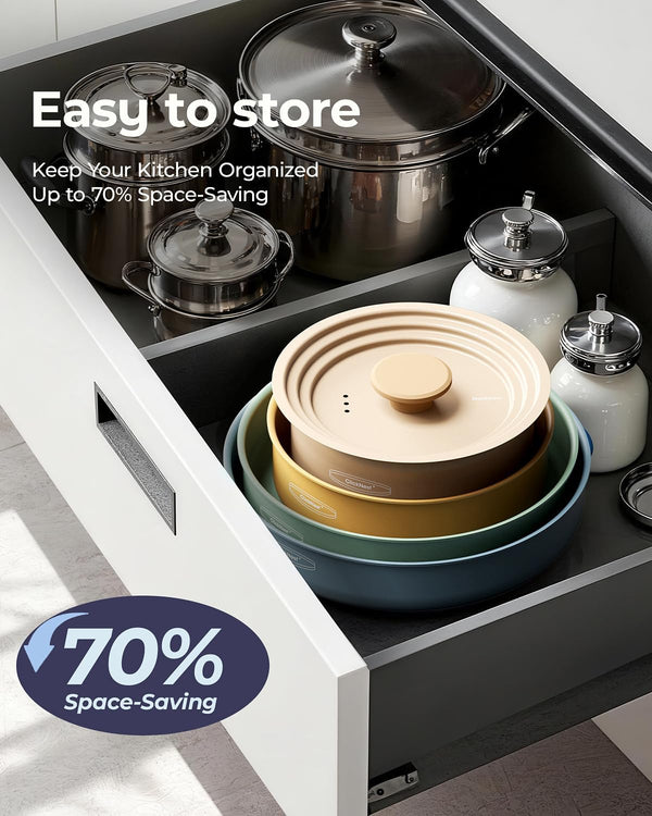 12-Piece Detachable Handle Pots and Pans Set, Ceramic Nonstick | Stackable Saves 70% Space, Induction Compatible, Oven Safe, PTFE Free, Includes Storage Bag and Pads, Ideal for Rv Camping4