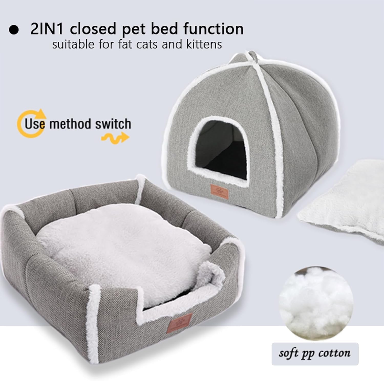 cat-beds-for-indoor-cats-cat-bed-cave-house-tent-for-kittens-and-small-pets-with-washable-cushioned-soft-and-warm-indoor-house-grey-15-inches