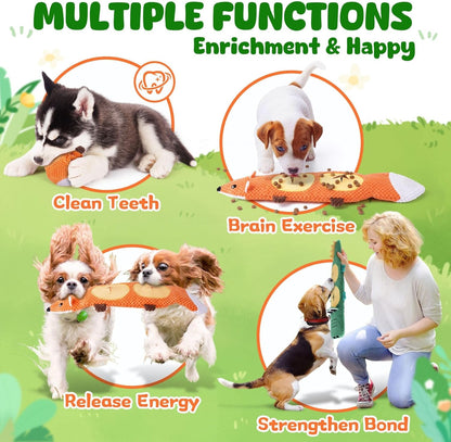 XIUGOAL Dog Toys for Aggressive Chewers, 2 Pack No Stuffing Dog Toys for Boredom and Teething, Squeaky Chew Toy for Small, Medium Breed to Keep Them Busy6