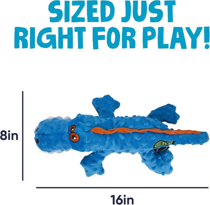 Godog Gators Squeaky Plush Dog Toy with Chew Guard Technology, Durable Fabric & Squeaker for Active Play, Blue, Large3