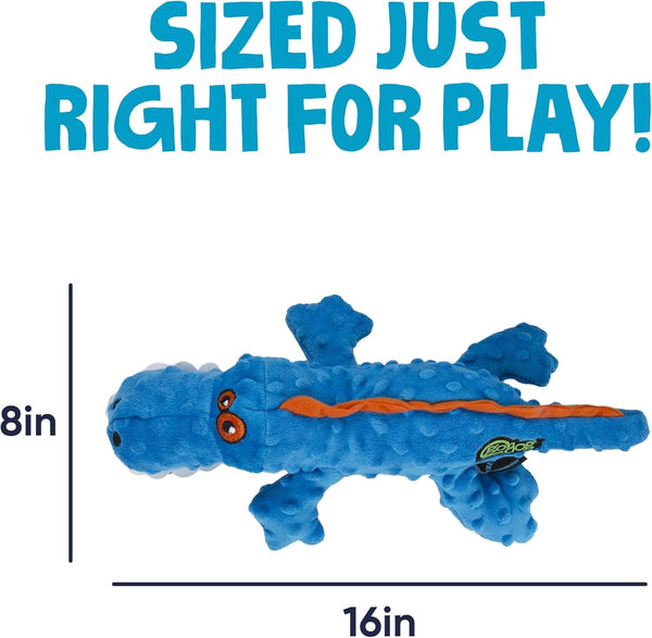 Godog Gators Squeaky Plush Dog Toy with Chew Guard Technology, Durable Fabric & Squeaker for Active Play, Blue, Large3