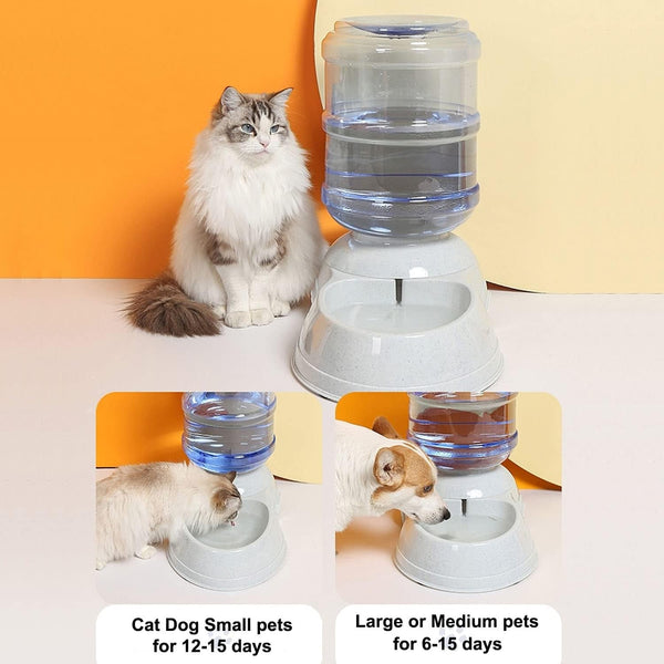 Pet Water Dispenser Station - 3 Gallon/11L Replenish Pet Waterer for Large Dog Cat Animal Automatic Gravity Water Drinking Fountain Bottle Bowl Dish Stand5
