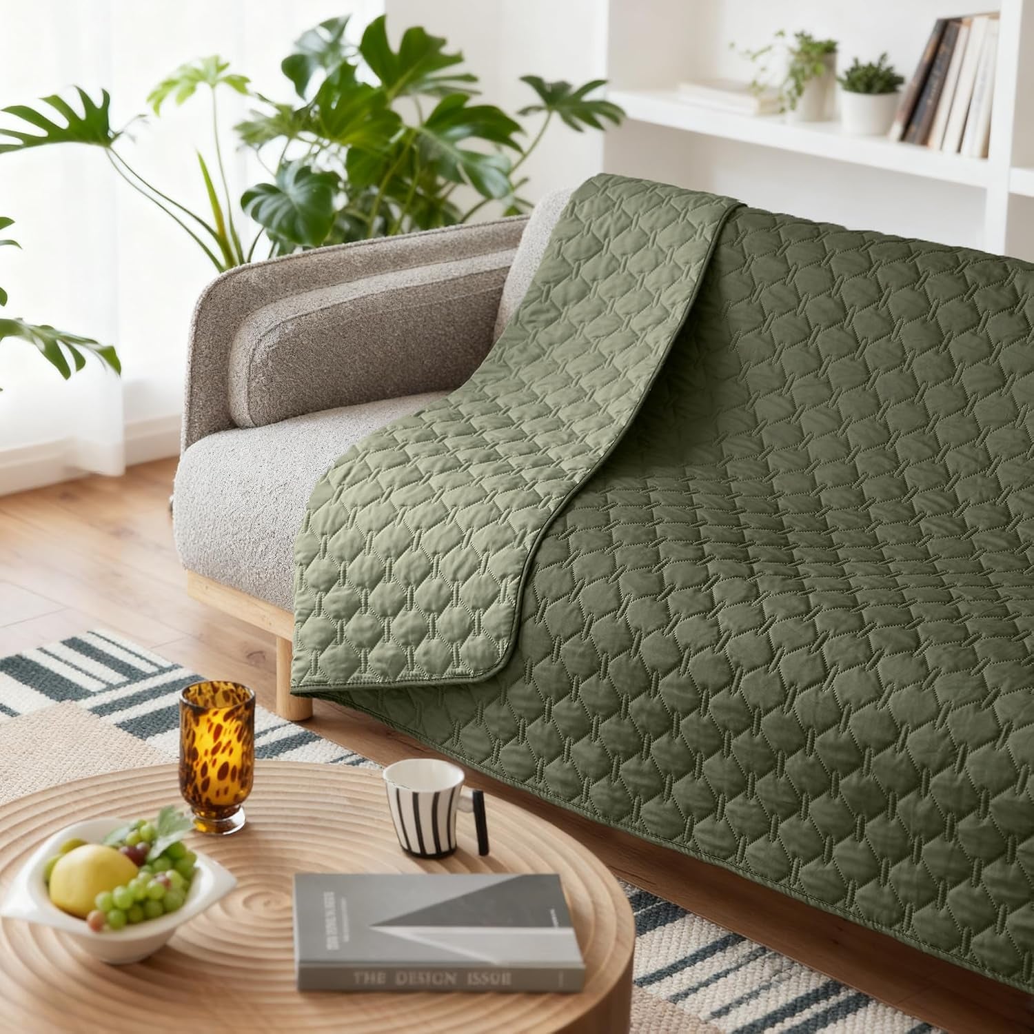 gogobunny-100-double-sided-waterproof-dog-blanket-soft-pet-bed-cover-reversible-protect-furniture-couch-sofa-car-for-puppy-large-dog-cat-dark-olive-light-olive-52x82-inch-pack-of-1