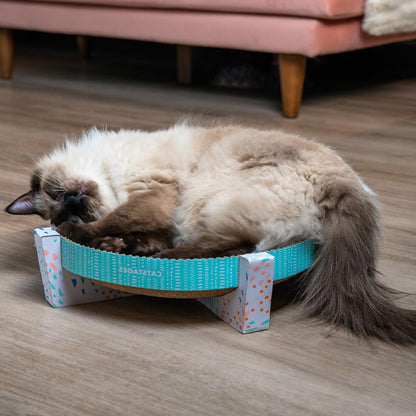 Catstages Scratch, Snuggle & Rest – 2‑In‑1 Indoor Cat Scratcher & Elevated Cat Lounger, Catnip Included7
