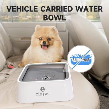 ELS PET Grey 70Oz 2L No Spill Dog Cat Bowl Carbon Filter Water Dispenser | 70Oz 2L, Floating Disk Slow Drink, Activated Carbon Filter, Dual Spill Proof, anti Slip, Dishwasher Safe, Medium Large Dogs5