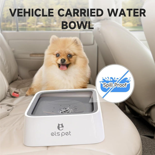 ELS PET Grey 70Oz 2L No Spill Dog Cat Bowl Carbon Filter Water Dispenser | 70Oz 2L, Floating Disk Slow Drink, Activated Carbon Filter, Dual Spill Proof, anti Slip, Dishwasher Safe, Medium Large Dogs5