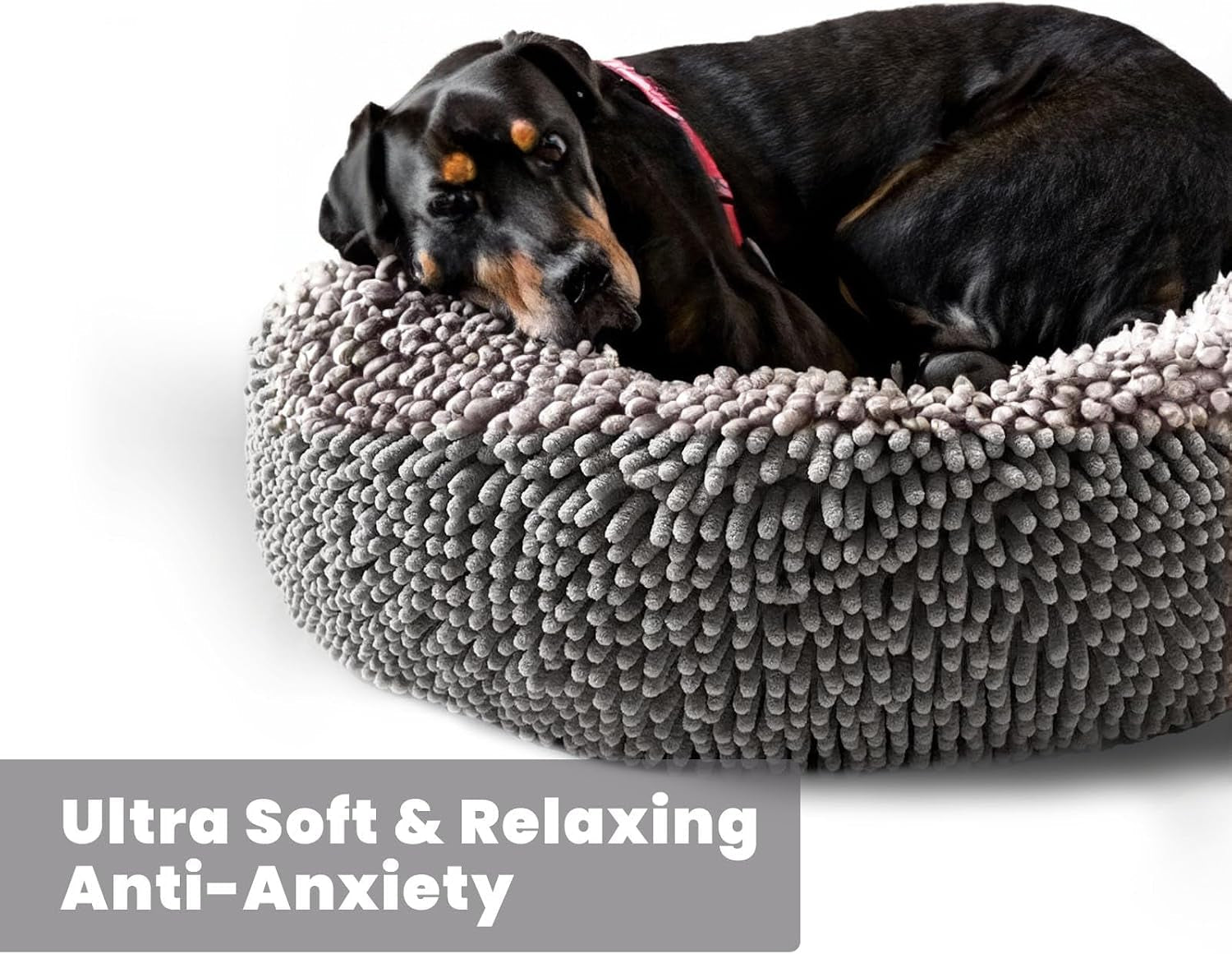 muddy-mat®-cloud-k-9-dog-beds-for-small-dogs-cats-soft-relaxing-round-dog-bed-chenille-material-removable-cover-washable-dryer-safe-grey-small25x25