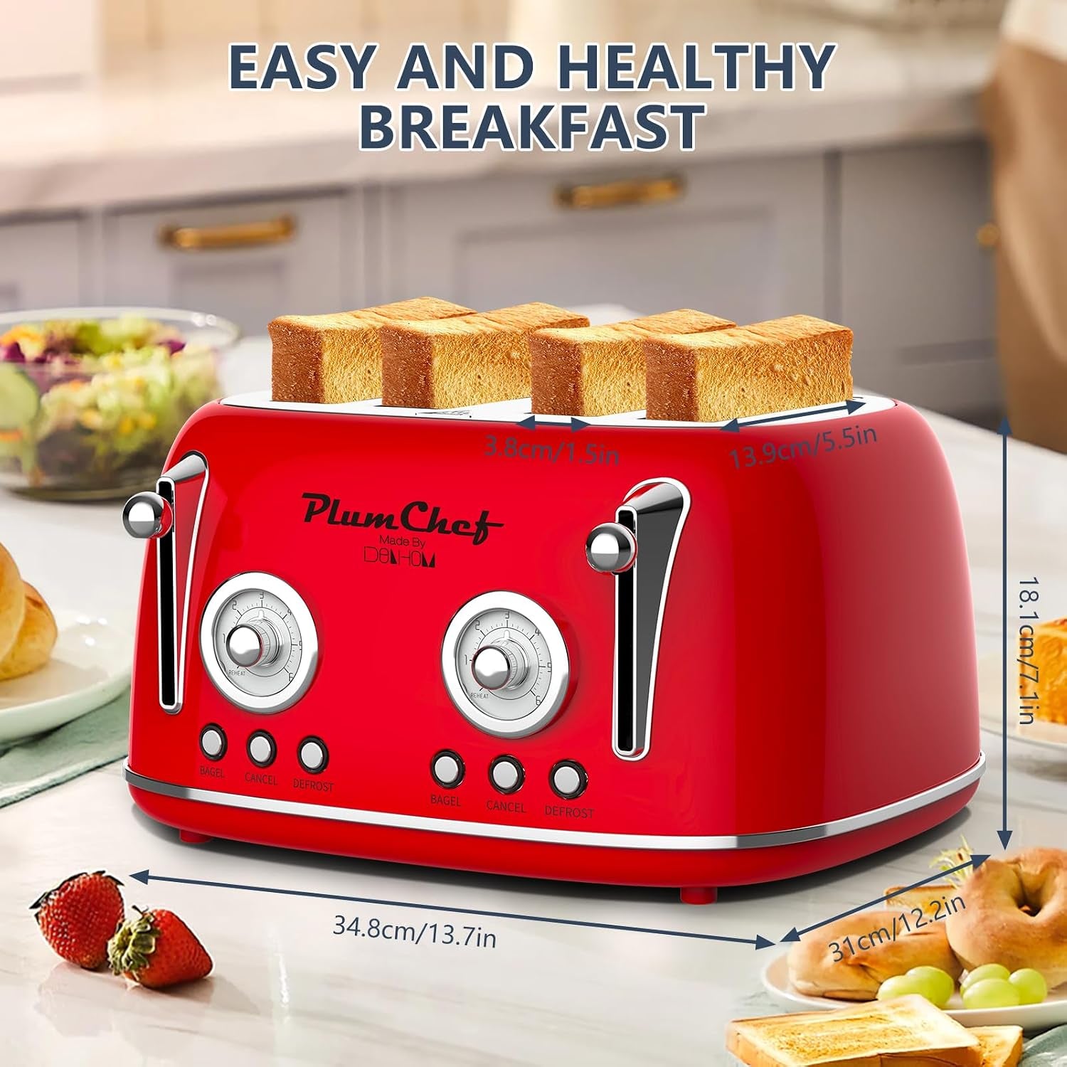 4-slice-extra-wide-long-slot-toaster-removable-crumb-tray-adjustable-browning-control-bagel-defrost-reheat-function-retro-red