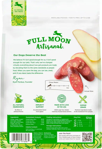 Full Moon® Chicken Apple Sausage Dog Treats 12 Oz | Human Grade, No Corn, No Wheat, No Soy, Glycerin Free, Made in the USA2