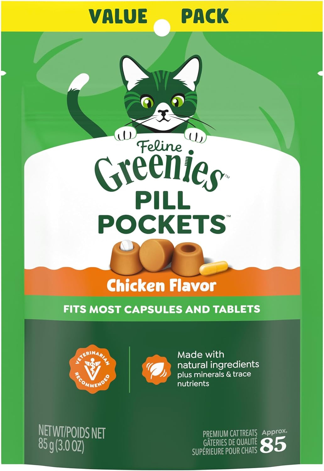 greenies-feline-pill-pockets-soft-cat-treats-chicken-flavor-85-count-1-vet-recommended-moldable-pocket-hides-pills-no-artificial-flavors-or-preservatives-real-ingredients