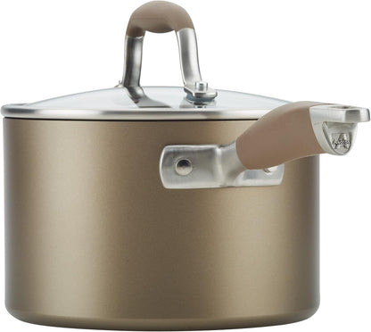 Advanced Home Hard Anodized Nonstick Cookware Set, Non Stick Pots and Pan Set, 9-Piece, Bronze10