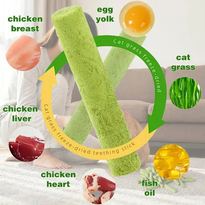Cat Grass Treats, 7.05 Oz Natural Freeze Dried Cat Grass Teething Stick. | Grain-Free Edible Cat Chew Cat Grass Snack for Indoor Cats, Delectables Lickable Cat Treats.(200G)6