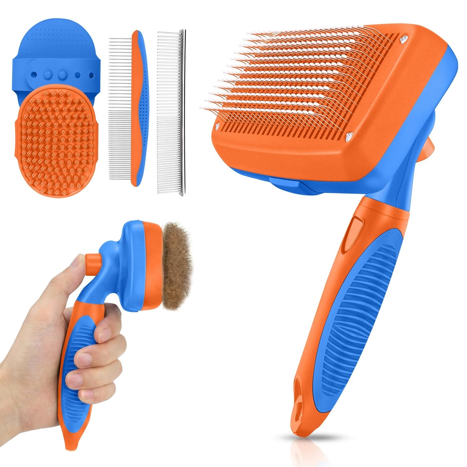 self-cleaning-shedding-brush-5-in-1-professional-pet-grooming-kit-skin-friendly-grooming-tool-for-dogs-cats-and-puppies-deshedding-and-hair-removal-for-long-and-short-haired-pets-blue