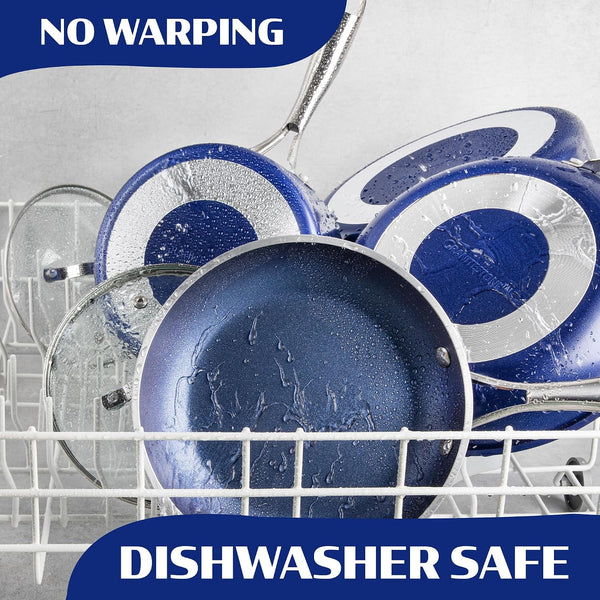 Ceraluxe 20Pc Pots and Pans Set Non Stick Ceramic Cookware Set | Deep Frying Pan & Bakeware Set Included, Non Toxic PFOA/PFOS/PTFE Free, Cool Touch Handles, Oven & Dishwasher Safe9