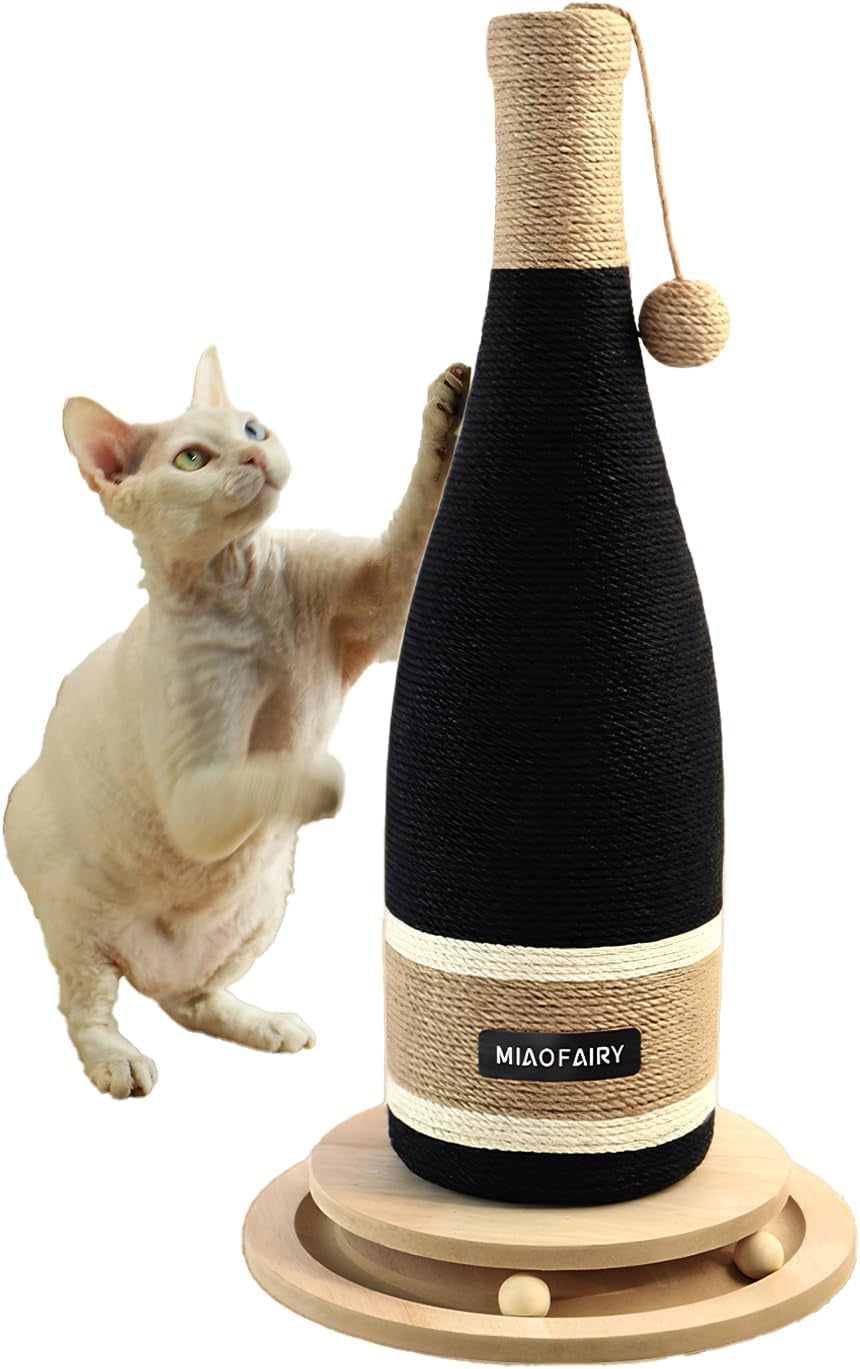 cat-scratching-post-premium-cat-scratching-board-sisal-fiber-cat-scratcher-24-8-inches-with-hanging-ball-red-wine-bottle-simple-design-suitable-indoor-small-and-medium-cats-24-8-in-wooden-base